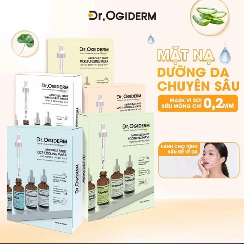 Mặt Nạ Dr.Ogiderm Vải Vi Sợi Ampoule Shot Mask 30ml- hộp 10 miếng