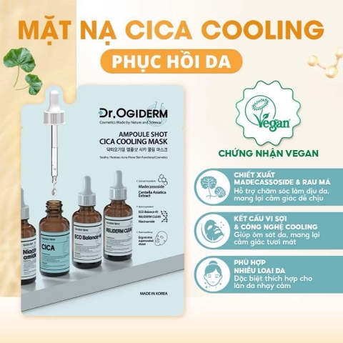 Mặt Nạ Dr.Ogiderm Vải Vi Sợi Ampoule Shot Mask 30ml- hộp 10 miếng
