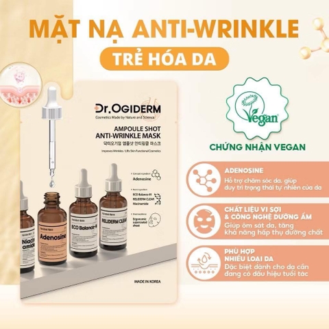Mặt Nạ Dr.Ogiderm Vải Vi Sợi Ampoule Shot Mask 30ml- hộp 10 miếng