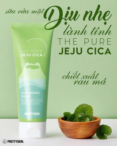 Sữa Rửa Mặt Rau Má The Jeju Cica Prettyskin 150ml
