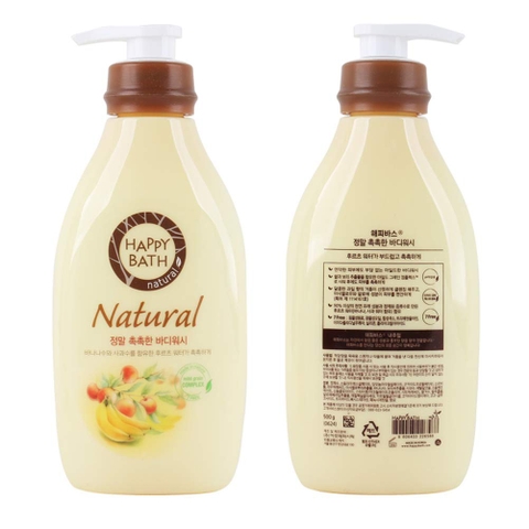 Sữa tắm hương trái cây Happy Bath Natural Real Moisture - 900g