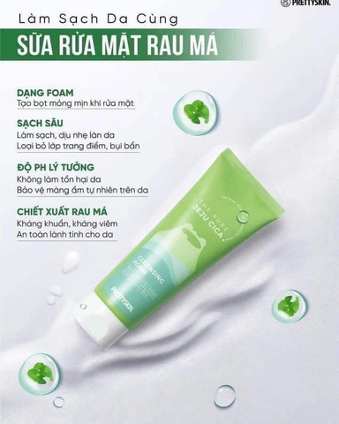 Sữa Rửa Mặt Rau Má The Jeju Cica Prettyskin 150ml