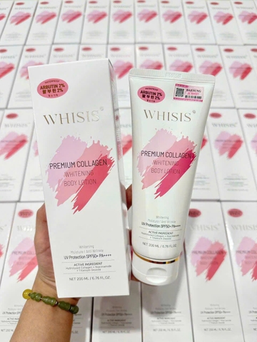 Kem Dưỡng Thể Chống Nắng Whisis Premium Collagen Whitening Body Lotion SPF50+ PA++++ 200ml