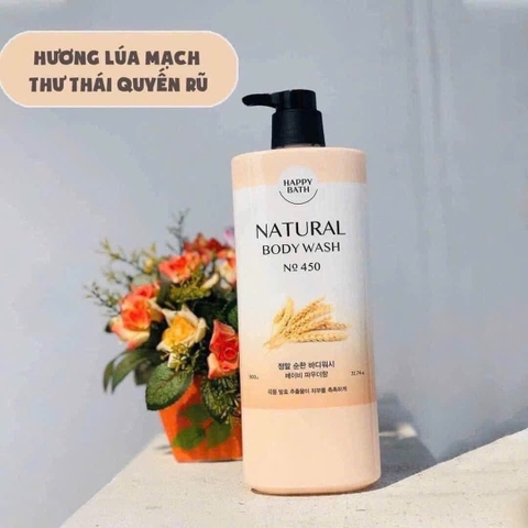 Sữa Tắm Happy Bath Natural 900g – Dưỡng Da Ẩm Mượt, Hương Thơm Dịu Dàng