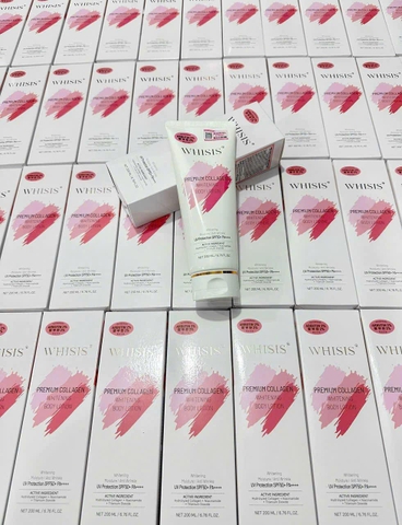 Kem Dưỡng Thể Chống Nắng Whisis Premium Collagen Whitening Body Lotion SPF50+ PA++++ 200ml