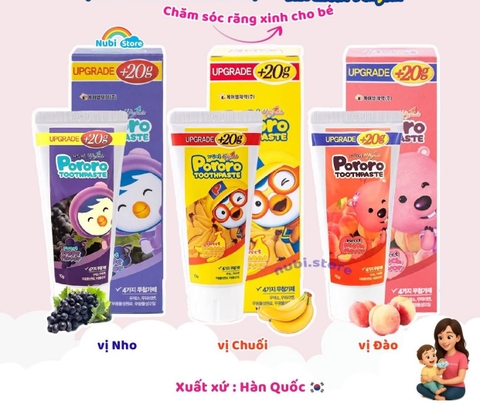 Kem Đánh Răng Pororo Không Chứa Fluor – An Toàn Cho Bé 70g