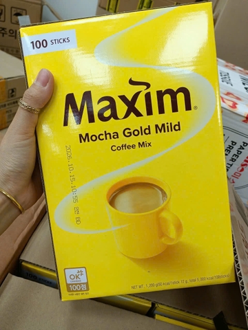 Cà Phê Hoà Tan Maxim Gold Mild (hộp 12g* 100 gói)