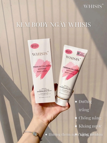 Kem Dưỡng Thể Chống Nắng Whisis Premium Collagen Whitening Body Lotion SPF50+ PA++++ 200ml