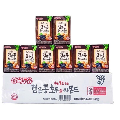 Sữa hạt óc chó hạnh nhân đậu đen Sahm yook Hàn Quốc – 140ml/hộp (24 hộp)
