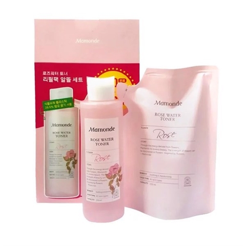 Sét Nước hoa hồng Mamonde 250ml + Túi