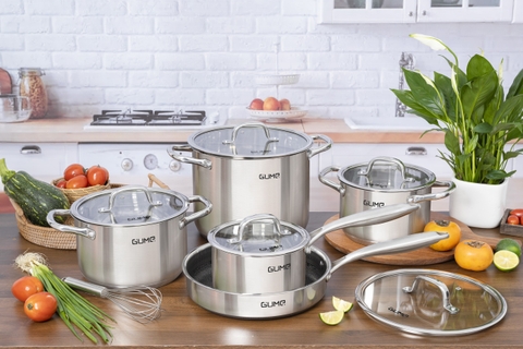 Bộ Nồi Chảo Inox Cao Cấp Gume GMP PS-2201 Hàn Quốc (5 món)