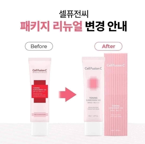 Kem Chống Nắng Nâng Tông Cell Fusion C Toning Sunscreen 100 Spf50+ Pa++++ (50ml)
