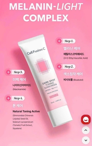 Kem Chống Nắng Nâng Tông Cell Fusion C Toning Sunscreen 100 Spf50+ Pa++++ (50ml)