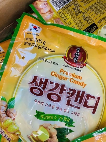 KẸO GỪNG 365 PREMIUM GINGER CANDY HÀN QUỐC – GÓI 200G