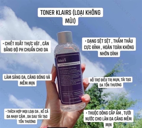 Toner Klairs không mùi – Supple Preparation Unscented Toner 180ml