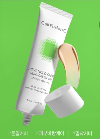 Kem Chống Nắng Cho Da Dầu Mụn Cell Fusion C Clear Sunscreen 100 SPF 50+/PA++++ (50ml)
