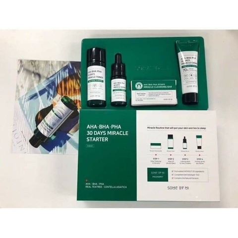 Bộ Dưỡng Trị Mụn Some By Me AHA- BHA-PHA 30 Days Miracle Set Mini 4 Sản Phẩm