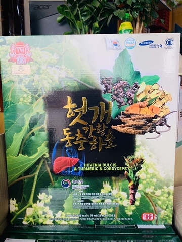 Nước Mát Gan Đông Trùng Hạ Thảo Nghệ Vàng TW FOOD 70ml x 30 Gói