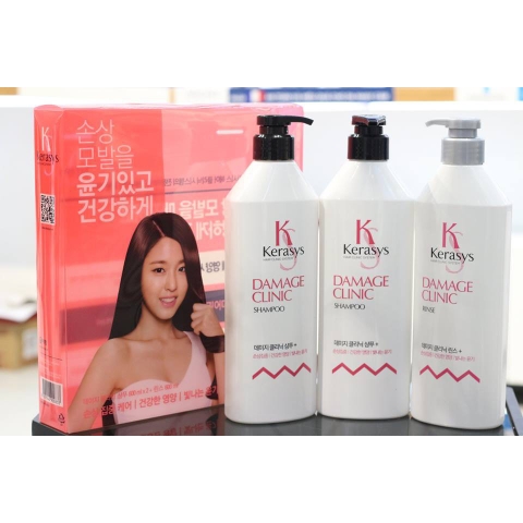Sét dầu gội Kerasys hồng mẫu mới giúp phục hồi mái tóc bị hư tổn