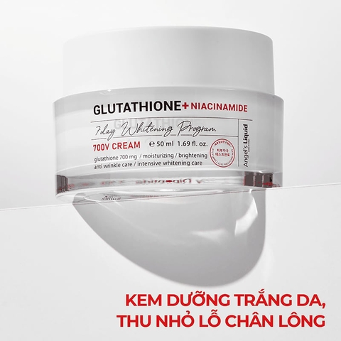 Kem Dưỡng Angel's Liquid Glutathione + Niacinamide 7 Day Whitening Program 700 V-Cream (50ml)