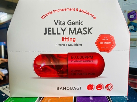 Mặt Nạ Giấy Banobagi Vita Genic Lifting Jelly Mask (Vitamin A) – màu đỏ (queen cosmetics) (hộp)