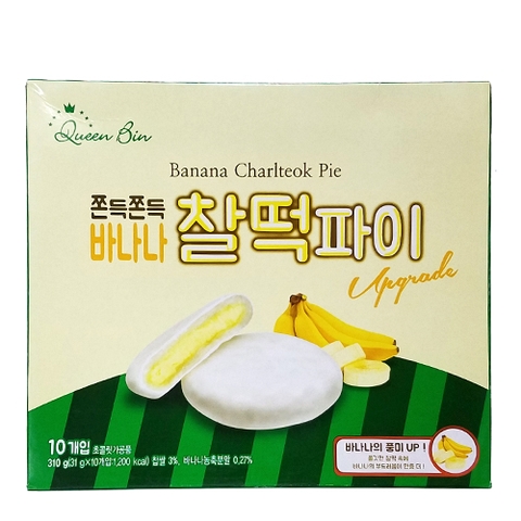 Bánh dẻo Banana Charlteok Pie Queen Bin Hàn Quốc 310g