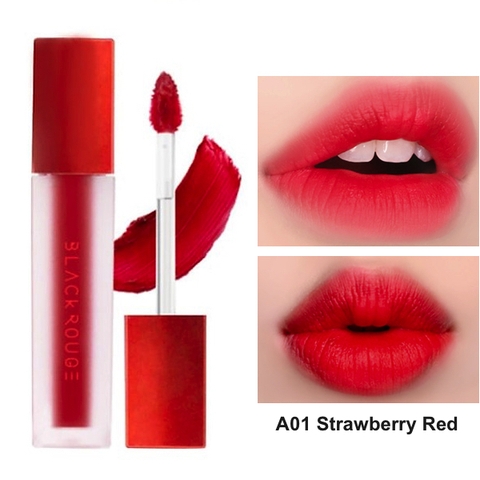 Son Kem Lì Black Rouge Air Fit Velvet Tint A01 Strawberry Red - Đỏ Dâu