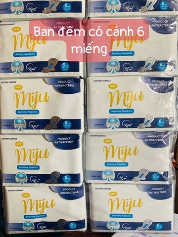 Băng Vệ Sinh Miju Ban Đêm Có Cánh 338mm ( 60 miếng )