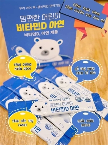 MEN TĂNG CHIỀU CAO & D3 TRẺ EM DẠNG BỘT (30 GÓI)
