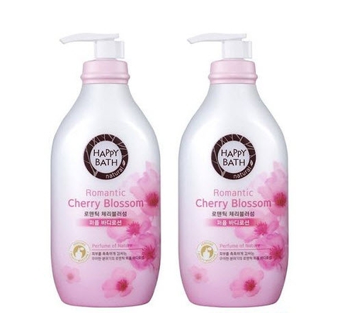 DƯỠNG THỂ HAPPY BATH ROMATIC CHERRY BLOSSOM HƯƠNG NƯỚC HOA- 450ML HÀN QUỐC