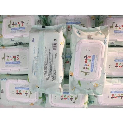 Khăn Giấy Ướt Tinh Khiết Premium Wet Tissue 100 miếng Hàn Quốc