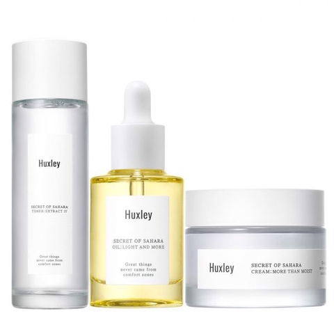 Bộ 3 Sản Phẩm Dưỡng Ẩm Chống Lão Hóa Cho Da Khô Huxley Extra Moisture Trio Set