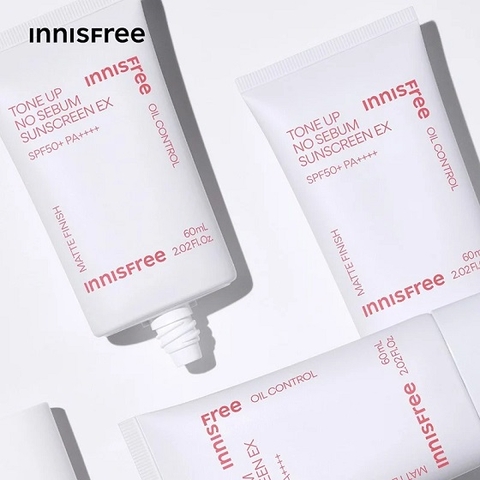 (Mẫu mới) Kem Chống Nắng Nâng Tone Innisfree Tone Up No Sebum Sunscreen SPF50+ PA++++ 60ml