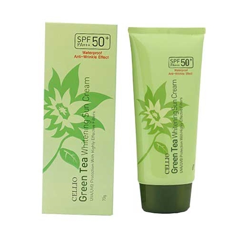 Kem Chống Nắng CELLIO GREEN TEA WHITENING SPF 50 70g