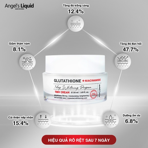 Kem Dưỡng Angel's Liquid Glutathione + Niacinamide 7 Day Whitening Program 700 V-Cream (50ml)