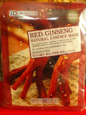 Mặt Nạ Hồng Sâm 3D Foodaholic - Red ginseng Natural Essence Mask