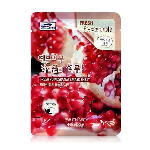 Mặt Nạ Dưỡng Da Lựu 3W Clinic 23 ml (Hộp)