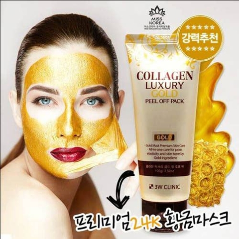 Mặt nạ vàng dưỡng da 3W Clinic Collagen Luxury Gold Peel Off Pack 100g