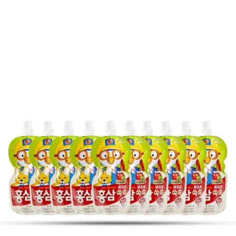 Nước uống hồng sâm Pororo trẻ em vị táo (10 gói x 100ml)