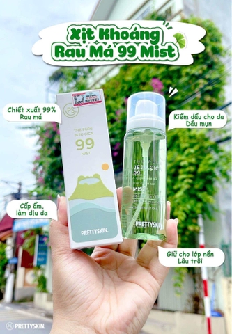 Xịt Khoáng Rau Má Pretty Skin The Pure Jeju Cica 99 Mist (100ml)