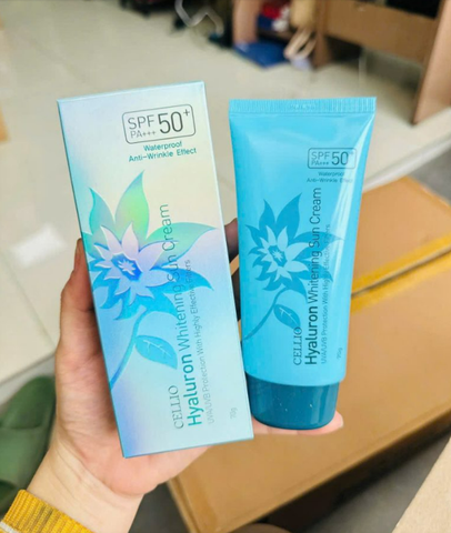 KEM CHỐNG NẮNG CELLIO HYALURON WHITENING SUN CREAM SPF50+ PA+++ 70g