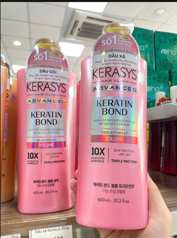 CẶP DẦU GỘI DẦU XẢ HÀN QUỐC KERASYS KERATIN BOND VOLUME