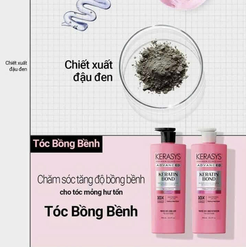 CẶP DẦU GỘI DẦU XẢ HÀN QUỐC KERASYS KERATIN BOND VOLUME