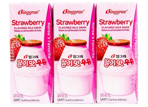 Sữa Dâu Strawberry Milk Binggrae Lốc 6 Hộp * 190ml