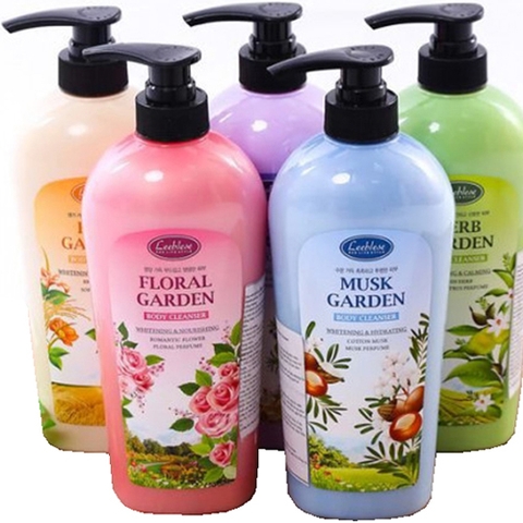 Sữa tắm Leeblese Floral Garden Body Cleanser Whitening & Nourishing Hương hoa Hồng 750ml