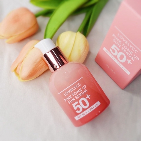 Serum chống nắng SPF50 dưỡng trắng LOVELYCC Pink Tone Up - 30g