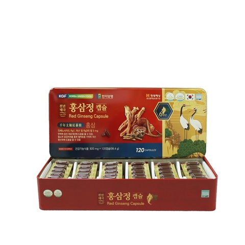 Viên đạm Hồng Sâm Nhung Hươu Linh Chi HANMI KGF Hàn Quốc hộp 120 viên (Red Ginseng Capsule)