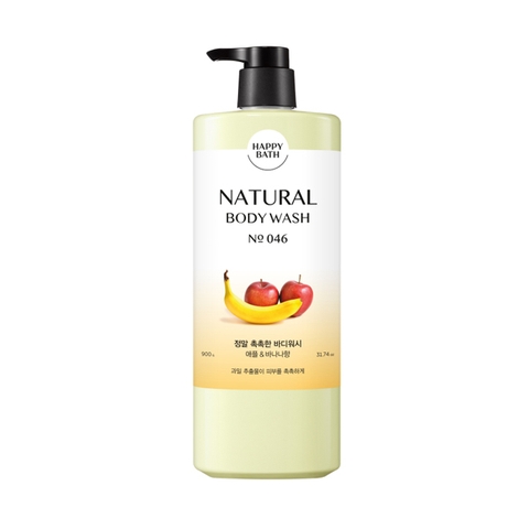 Sữa tắm Happy Bath Hương Trái Cây Táo Chuối Natural Body Wash No.046 (900g)