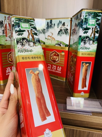 SÂM KHÔ INSAM HÀN QUỐC - HỘP SẮT 300G- 10 củ