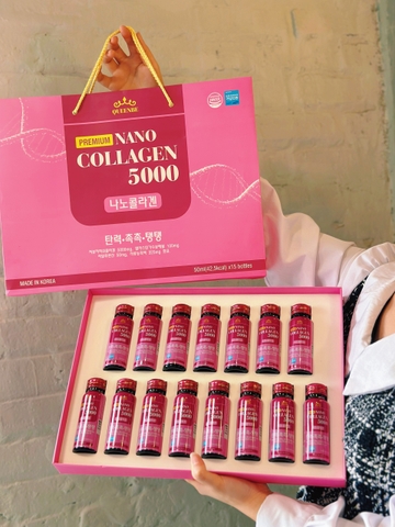 Nước uống Premium Nano Collagen QueenBe 5000mg Giftset (50ml*15chai)